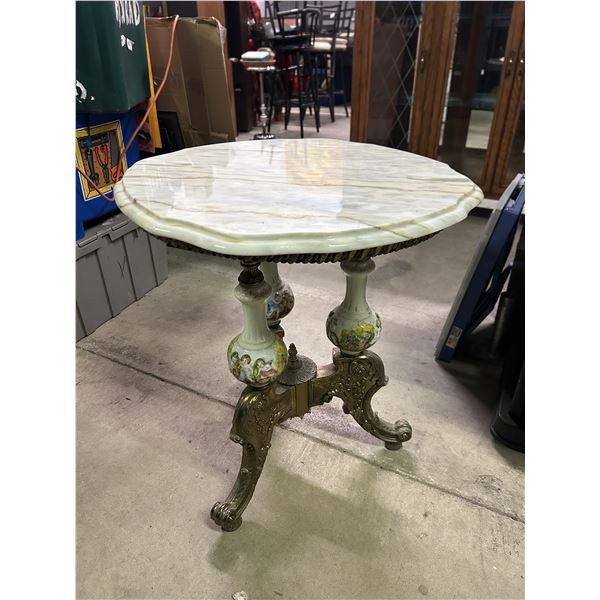 Ornate Marble Top Parlour Side Table
