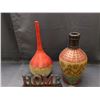 Image 4 : Lot of 2 Ceramic Vases, Home Sense, Flower Frog Studio Pottery Dish, HOME Sign