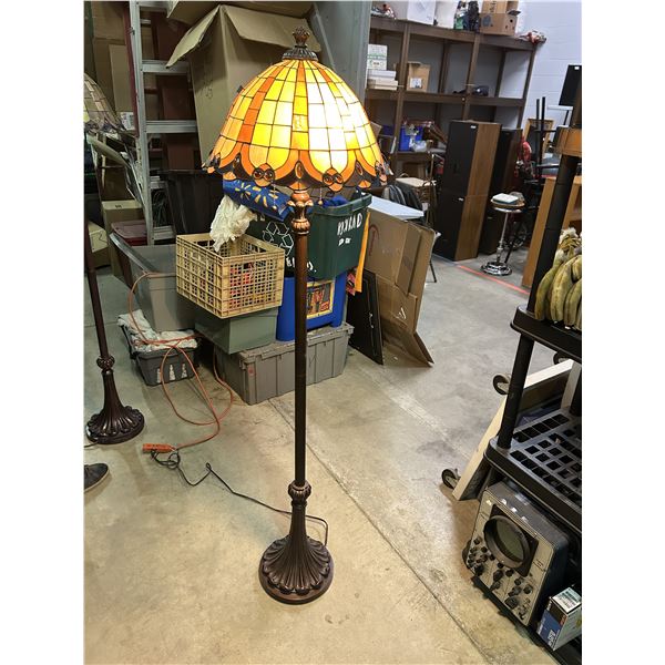 Stained Glass Shade Metal Floor Lamp Tiffany Style