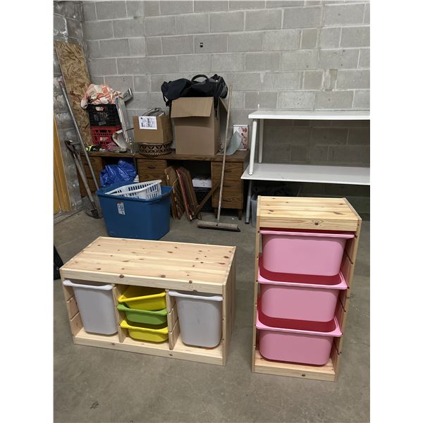 IKEA Kids Playroom Storage Shelves Plastic Tubs TROFAST