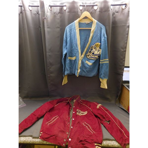 1960-61 Dauphin Collegiate Basketball Varsity Sweater & 63 Coaches Jacket (torn, for salvage)