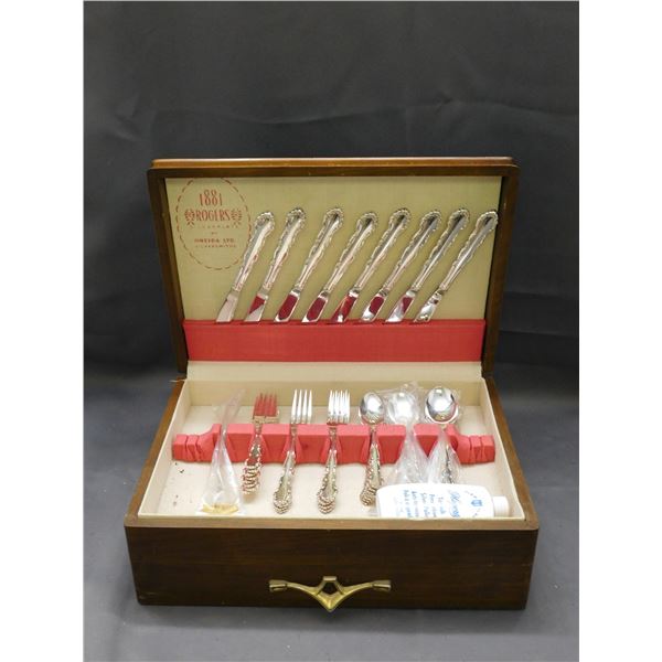 Rogers "Flirtation" Silverplate Flatware Cutlery Set in Box