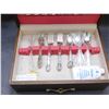 Image 2 : Rogers "Flirtation" Silverplate Flatware Cutlery Set in Box