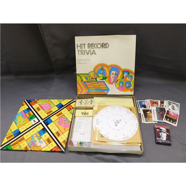 Hit Record Trivia 1973 Tabletop Board Game, Star Trek CCG TCG and Gangsters Deck of Playing Cards