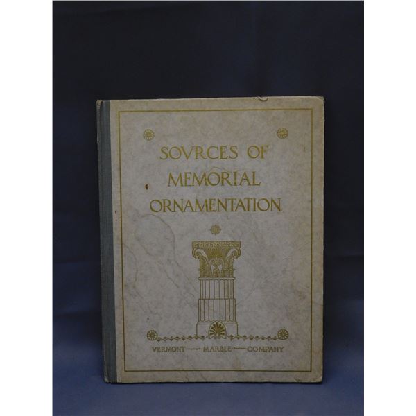 Antique 1924 Sources or Memorial Ornamentation Vermont Marble Company Funeral Home Catalogue