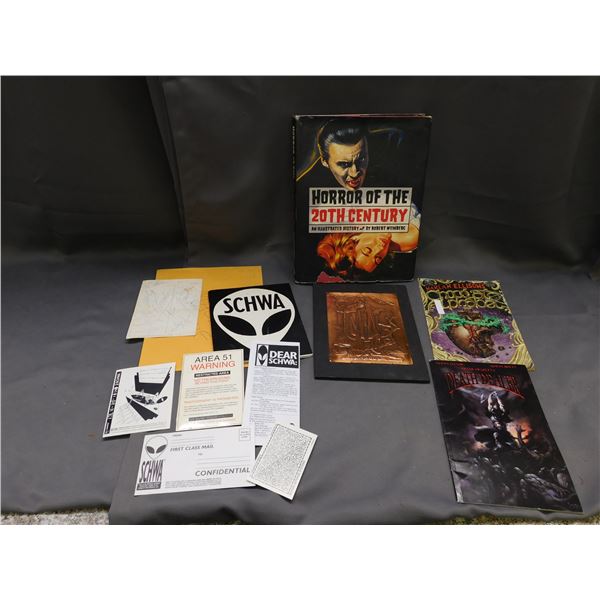 Lot of Assorted SCHWA Flyers, Dracula, Vampire, Copper Tooling, Horrors of the 20th Century, Comics