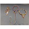 African Maasai Tribal Beaded Neck Collars Neckaces and Ear Flaps / Earrings Leather & Bead, Metal