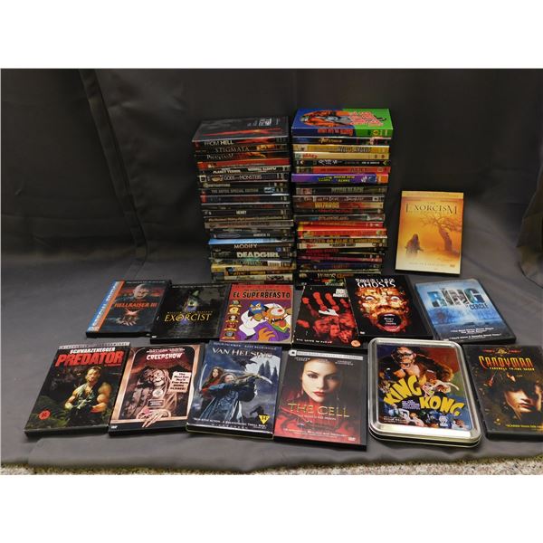 LARGE Lot of approx 60 DVDs Assorted Genres Horror, Obscure, Macabre