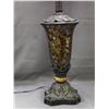 Image 3 : Metal and Glass Inlay Table Lamp