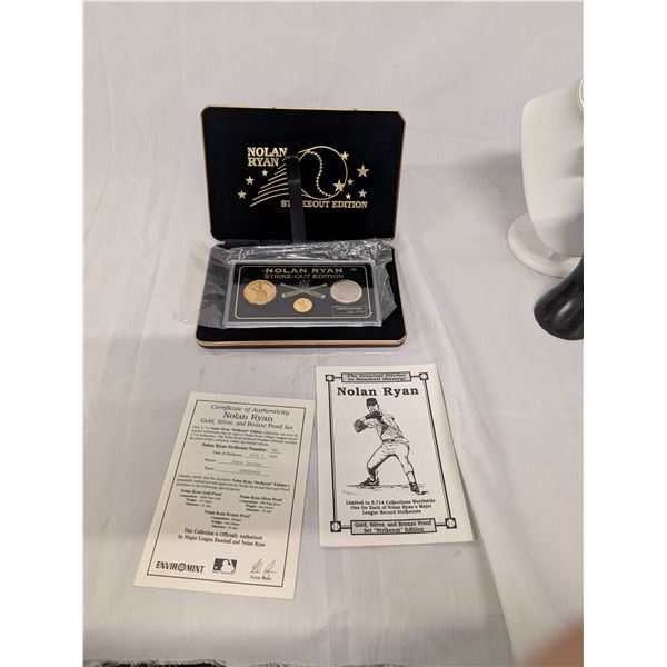 Nolan Ryan Strikeout Edition Proof Set Gold Silver Bronze