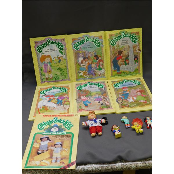 Lot of Cabbage Patch Kids Parker Brothers Books, PVC Figures, Small Doll
