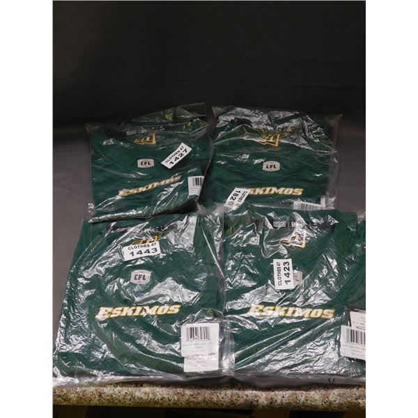Lot of 4 ESKIMOS CFL Football Jerseys Sizes L and XL Brand New