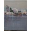 Image 3 : Original Canvas Painting Winter Lake Shot with Birds 30" x 20" Unsigned