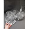 Image 5 : Lot of 3 Crystal Candy Dish, Divided Tray, Dish