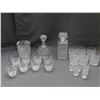 Image 1 : Lot of Crystal Decanter Sets with 6 Glasses Each and 1 Crystal Ice Bucket, Shot Glasses