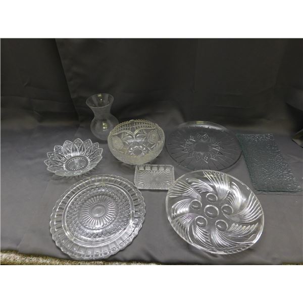 Lot of Assorted Glassware Serving Plates