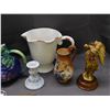 Image 2 : Lot of Assorted Pottery, Grape Decanter, Figurines, Candlestick, Pitcher, Greece Japan Italy Etc