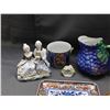 Image 4 : Lot of Assorted Pottery, Grape Decanter, Figurines, Candlestick, Pitcher, Greece Japan Italy Etc