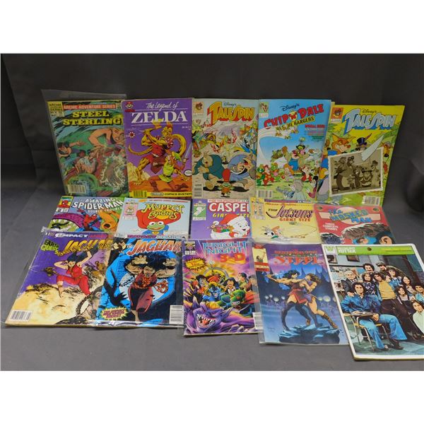 Lot of 15 Vintage Comic Books, Tale Spin, Chip N Dale, Zelda, Fright Night, Puzzle, Muppet Babies