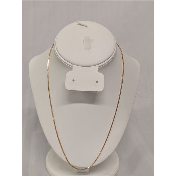 10k Gold Box Chain Cuban Necklace 19" 5.5 grams