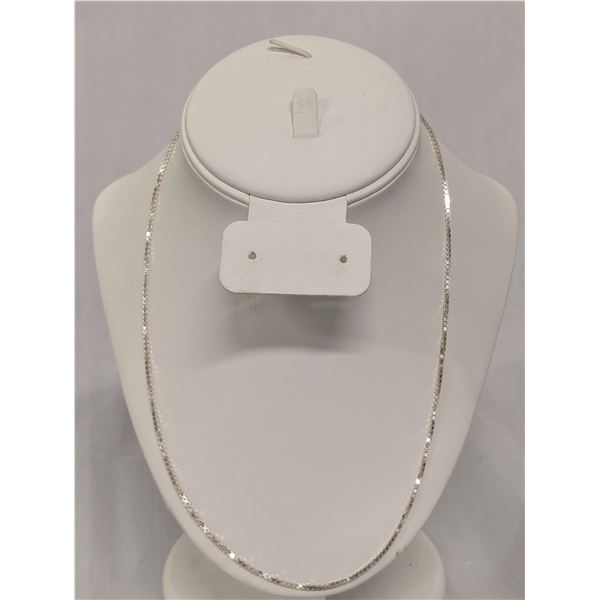 925 Sterling Box Link Cuban Chain Necklace 19"