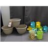 Lot of Garden Watering Cans and Plastic Plant Pots