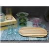 Image 3 : Lot of Anthropologie Pitcher, Vase, Cups, Cake Stands, Wooden Crate, Cheese Board, Placemat