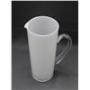 Image 2 : White Art Glass Blown Glass Pitcher Made in Poland