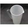 Image 4 : White Art Glass Blown Glass Pitcher Made in Poland