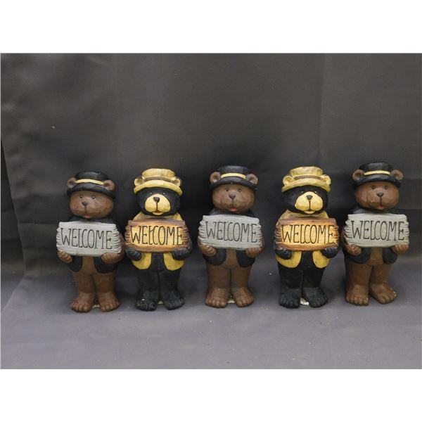 5pcs Polystone Bear Welcome Signs Outdoor Lawn / Garden Decorations