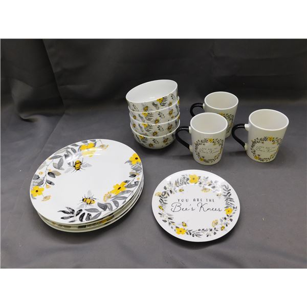 Lot of The Bees Knees Mugs, Bowls, Dinner Plates Royal Norfolk