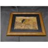 Image 1 : Vintage Wood on Fabric Marquetry Elephant Artwork Framed