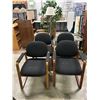 Image 1 : Set of 4 Wooden Upholstered Office Room Waiting Chairs