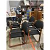 Image 3 : Set of 4 Wooden Upholstered Office Room Waiting Chairs