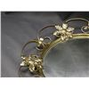 Image 3 : Vintage 17" Diameter Convex Wall Mirror Gold Floral Frame