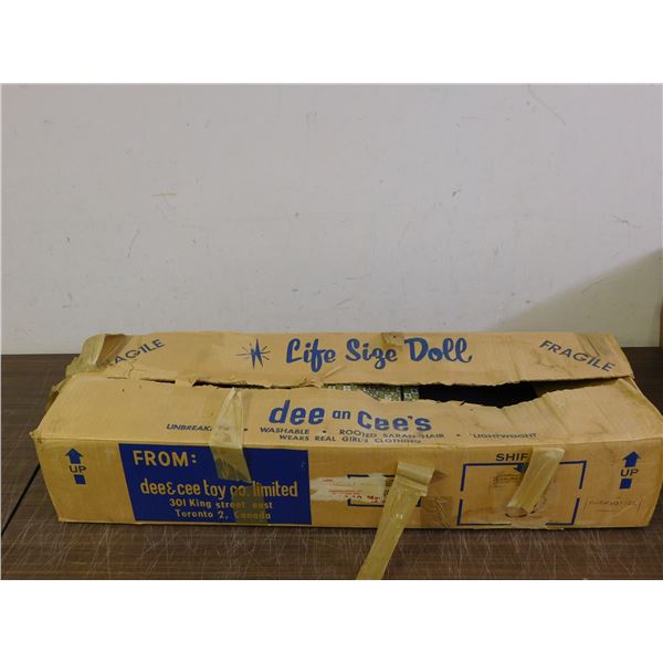Vintage Life Sized Doll Dee & Cee Toy Co  Stands 3ft tall