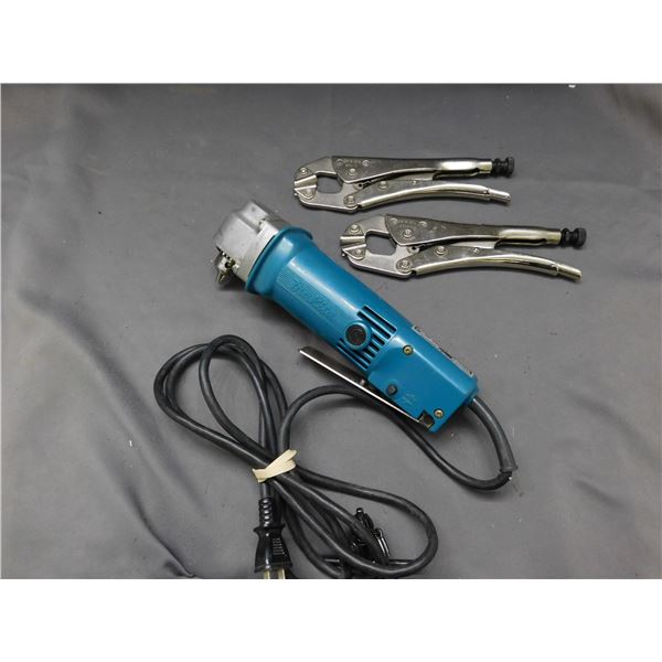 Makita 10mm Angle Drill and 2 Vice Grips Grip-On 233/10