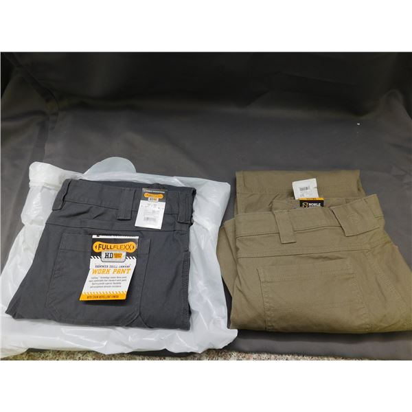 Full Flex Heavy Duty Work Pants 2 Pairs New w Tags Size 38x32 & 38x34