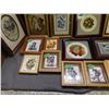 Image 2 : Lot of 14pcs Assorted Framed Papercraft, Needlework Cross Stitch Wall Art Fruits, Flowers, Children