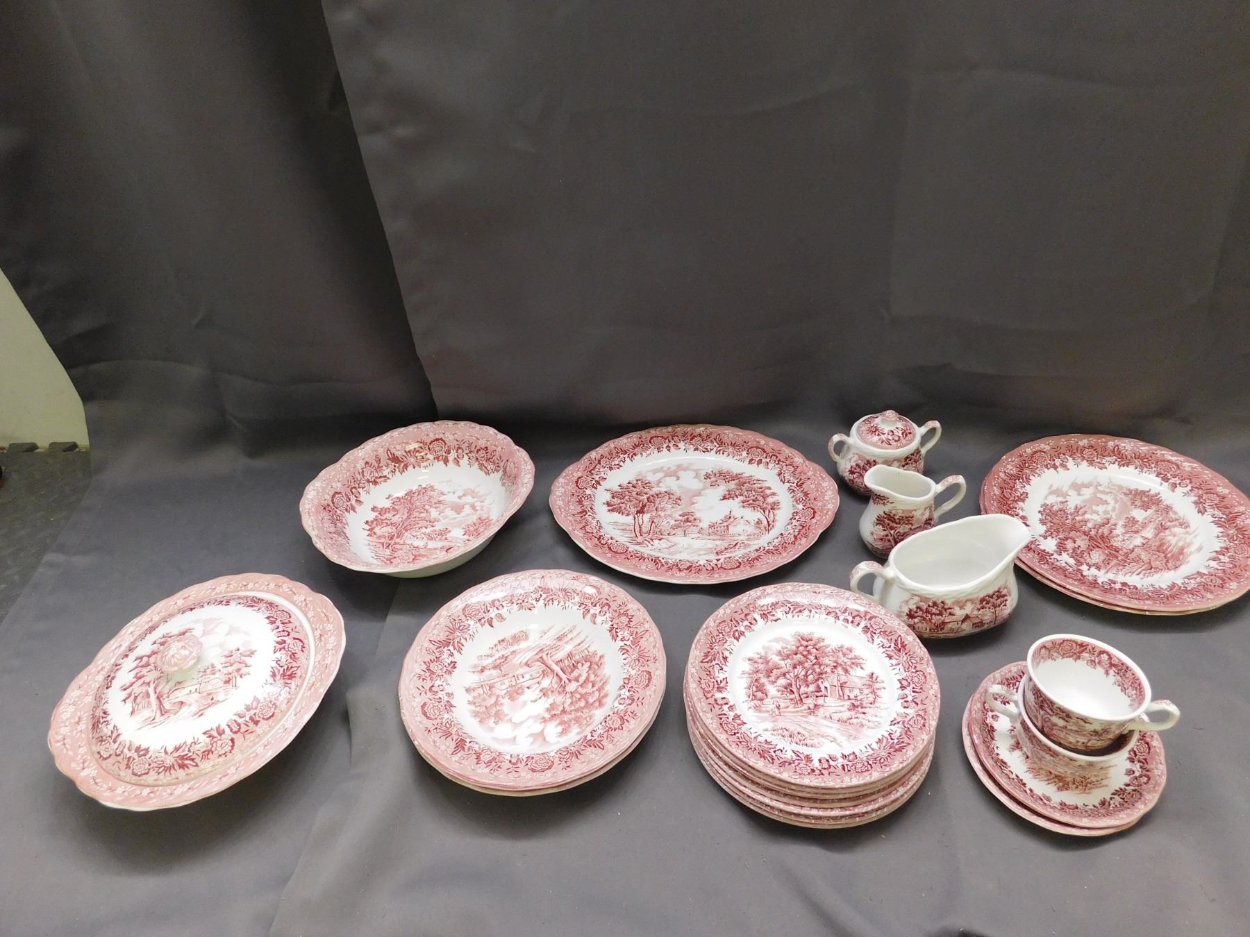 Lot Of 21pcs Country Style W H Grindley Staffordshire England Fine lot-of-21pcs-country-style-w-h-grindley-staffordshire-england-fine