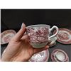Image 2 : Lot of 21pcs "Country Style" W.H. Grindley Staffordshire England Fine Bone China Red Pattern