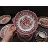 Image 3 : Lot of 21pcs "Country Style" W.H. Grindley Staffordshire England Fine Bone China Red Pattern