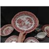 Image 4 : Lot of 21pcs "Country Style" W.H. Grindley Staffordshire England Fine Bone China Red Pattern