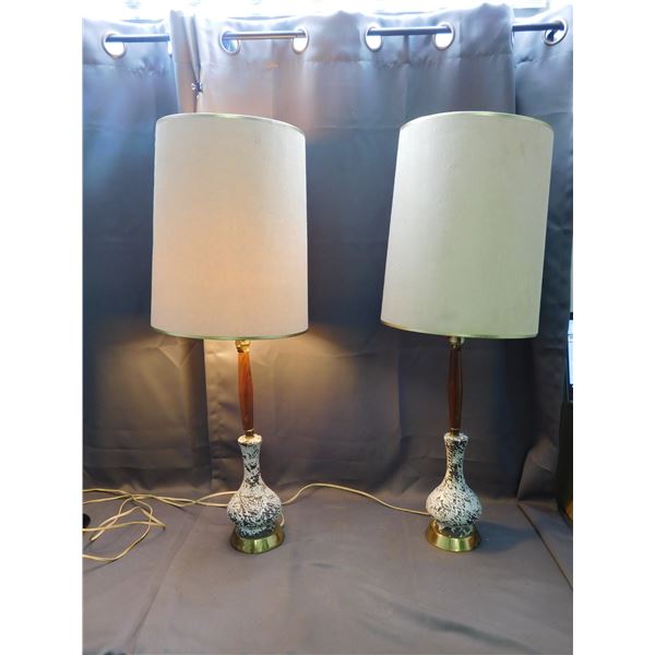 Pair of Drip Glaze Ceramic Table Lamps (as is)