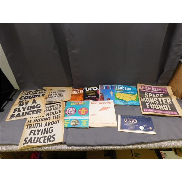Lot of 1960s UFO Related Newspapers and Paperwork