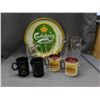 Image 1 : Lot of Advertising Glass Labatt Glasses, A&W, Robins Mugs, Old Dutch Mugs, Carlsberg Tray