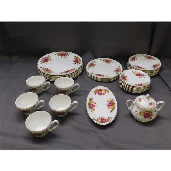 31pcs of Royal Albert Myott Rose Gardens Ironstone Ware Made in England Fine Bone China
