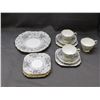 Image 1 : Lot of Lovelace Royal Chelsea 2 Trios, 1 Cup, 4 Bread Plates and 1 Lunch Fine Bone China