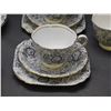 Image 2 : Lot of Lovelace Royal Chelsea 2 Trios, 1 Cup, 4 Bread Plates and 1 Lunch Fine Bone China