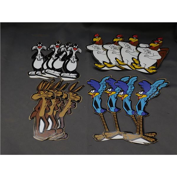Lot of 1960s Looney Tunes Vinyl Decals Wil-e-Coyote, Sylvester, Road Runner, Foghorn Leghorn